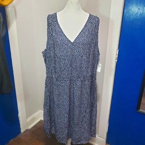 Old Navy Summer Dress Blue with White Polka Dot (Size XXL)